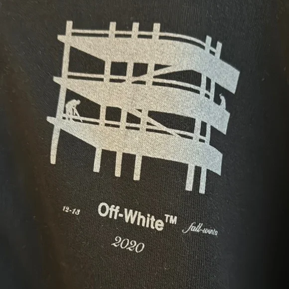 Off-White Black Tee with White Graphic